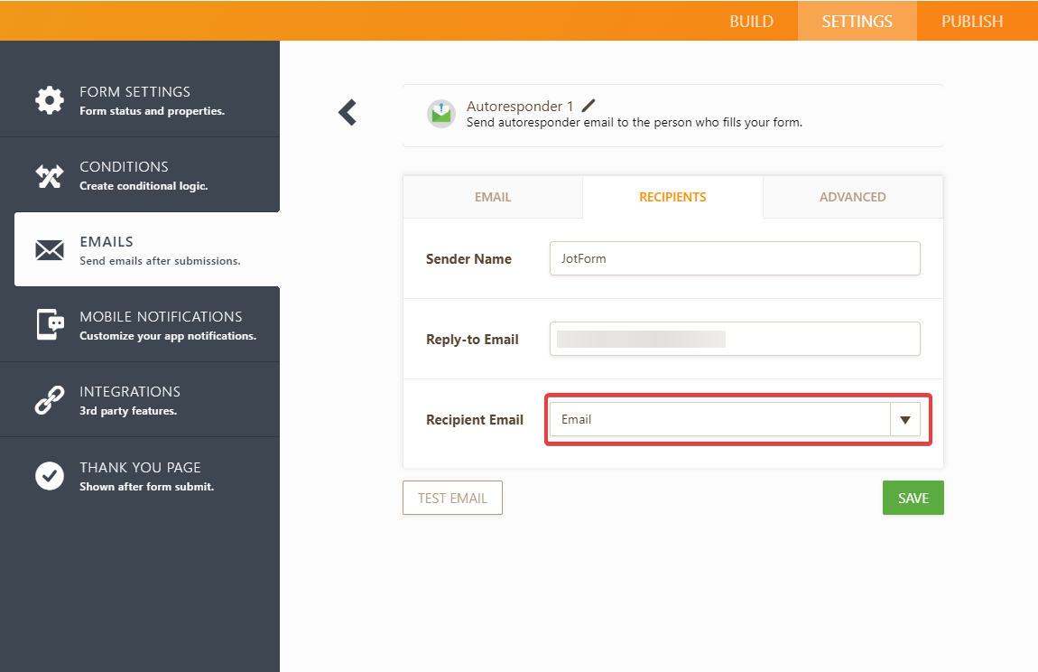 How can I create a form that gets automatically sent to the person who fills it out with conditions Screenshot 82