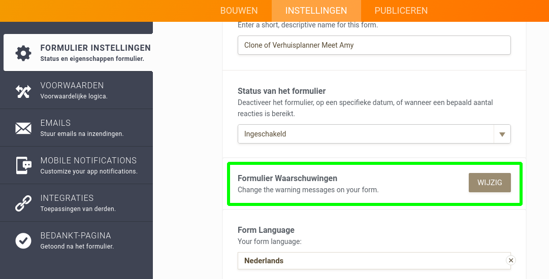 Standard warning for appointment field in Dutch Image 1 Screenshot 60