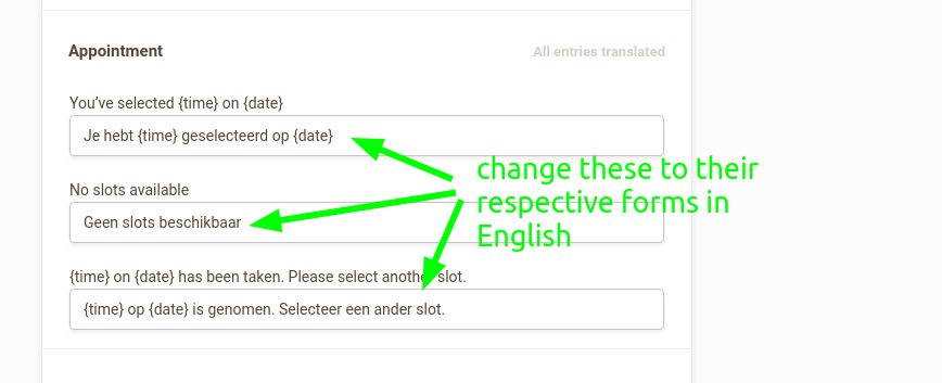Standard warning for appointment field in Dutch Image 5 Screenshot 104
