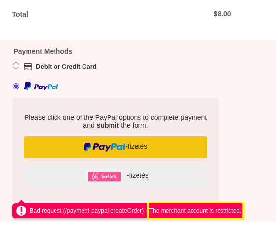 Paypal Integration: Error Bad request(create paypal createorder)   value of the field is either too short or too long Image 1 Screenshot 20