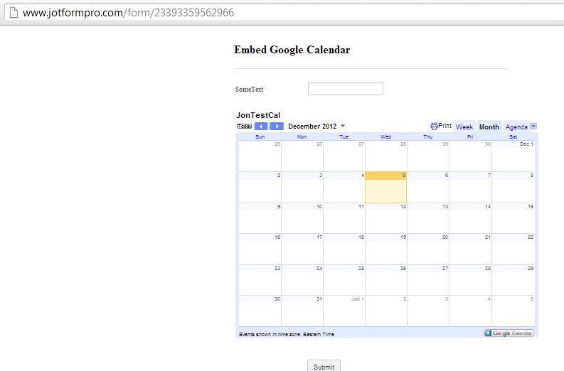 Dentrodabiblia Calendar Form