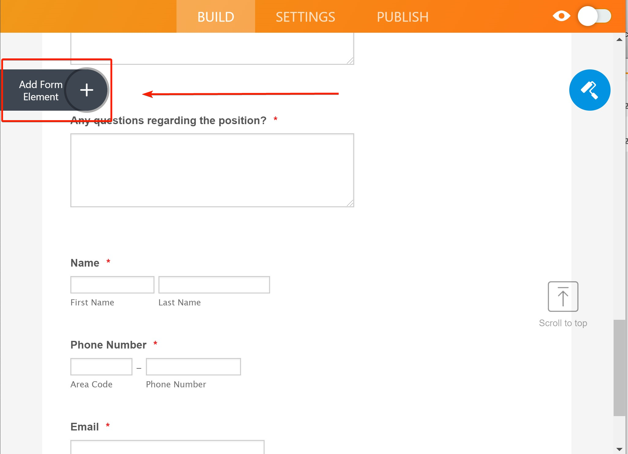 How can I create a submit button at the bottom of the form?