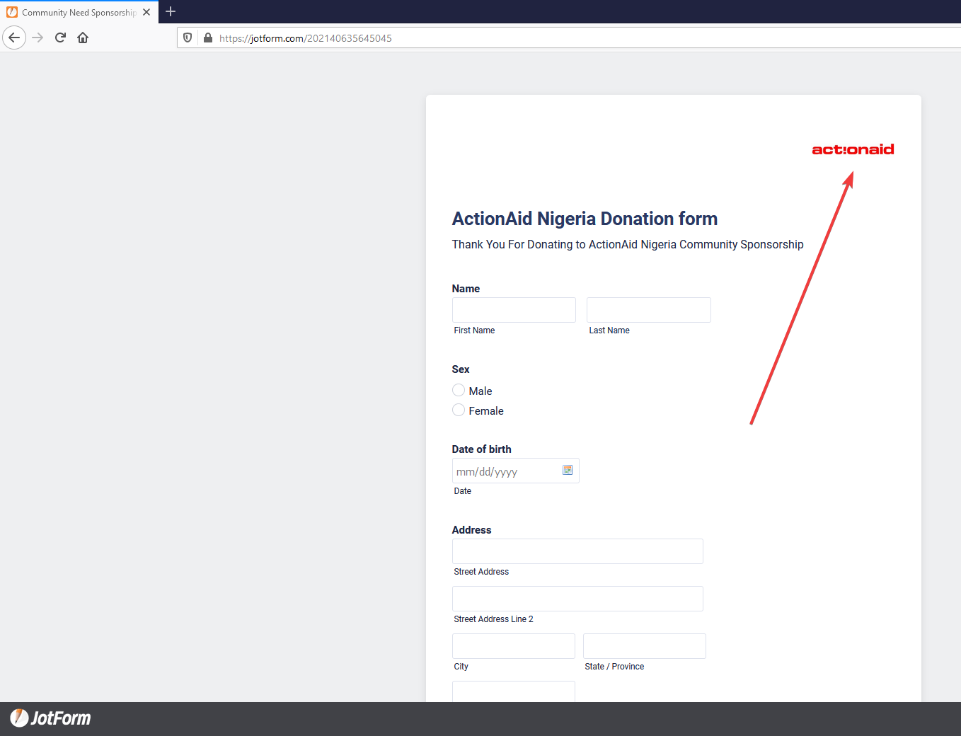 Logo not showing on actual form?