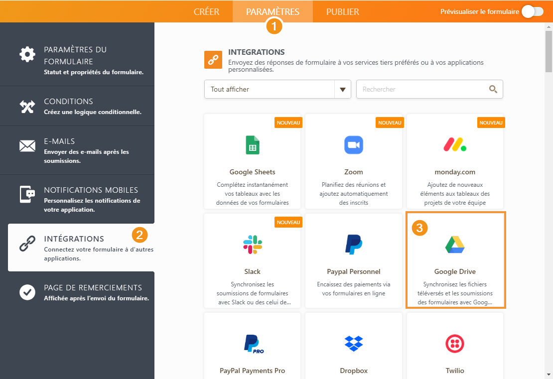 Comment intégrer votre formulaire à Google Drive Image-1