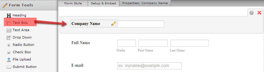 How can I add a field for company name? Image 1 Screenshot 20