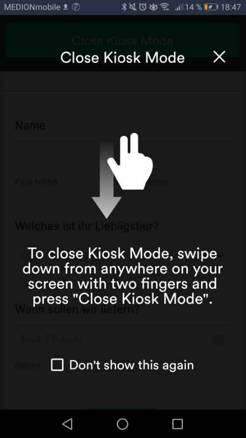 Wie Sie den Kioskmodus in Jotform Mobile Forms benutzen Image-5