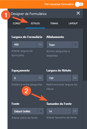 Como Alterar o Tamanho da Fonte do seu Formulário Image-2