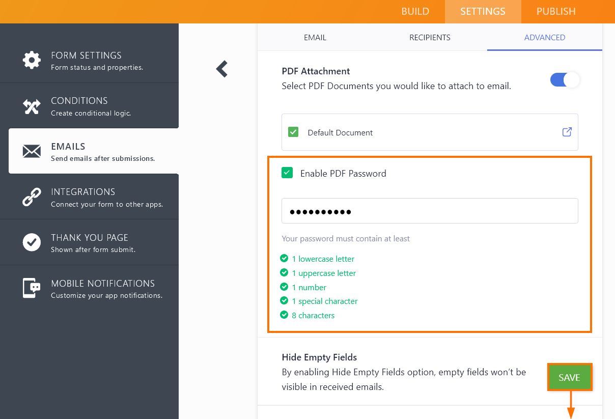 Miten liittää lomakevastaukset PDF-tiedostona sähköposteihin Image-5