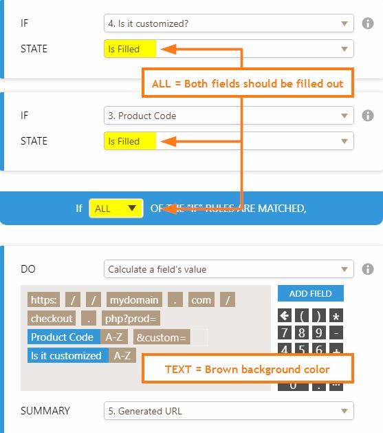 Click to enlarge Generating Links Based on User Input