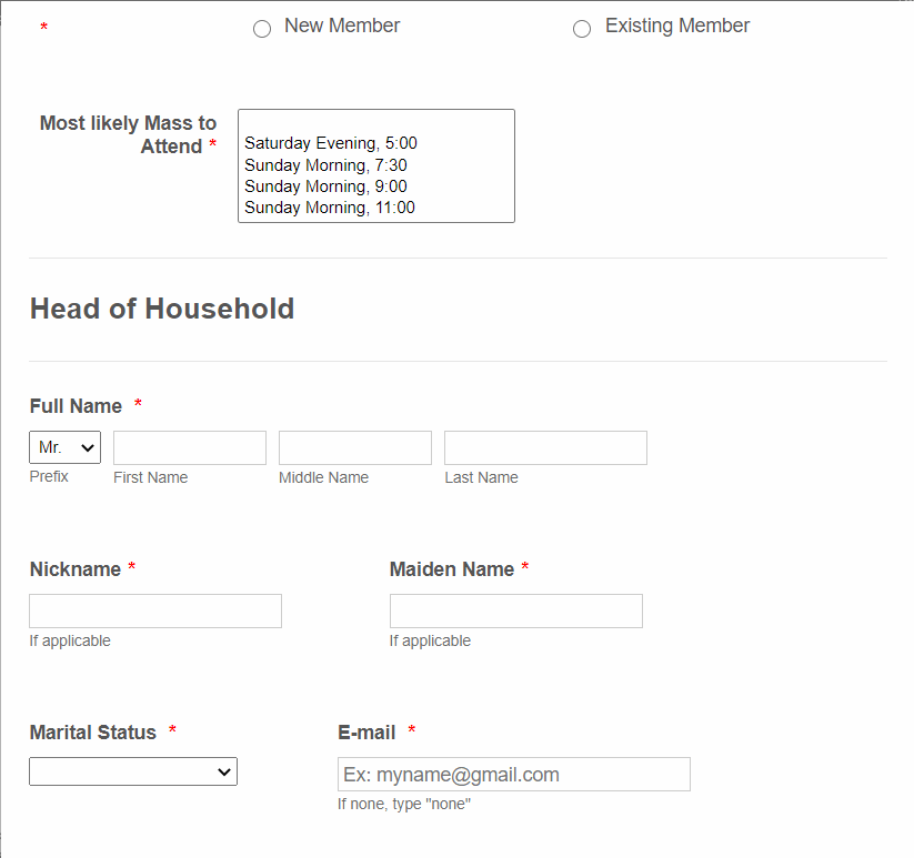 All fields are required in the Published form but not on the Build screen
