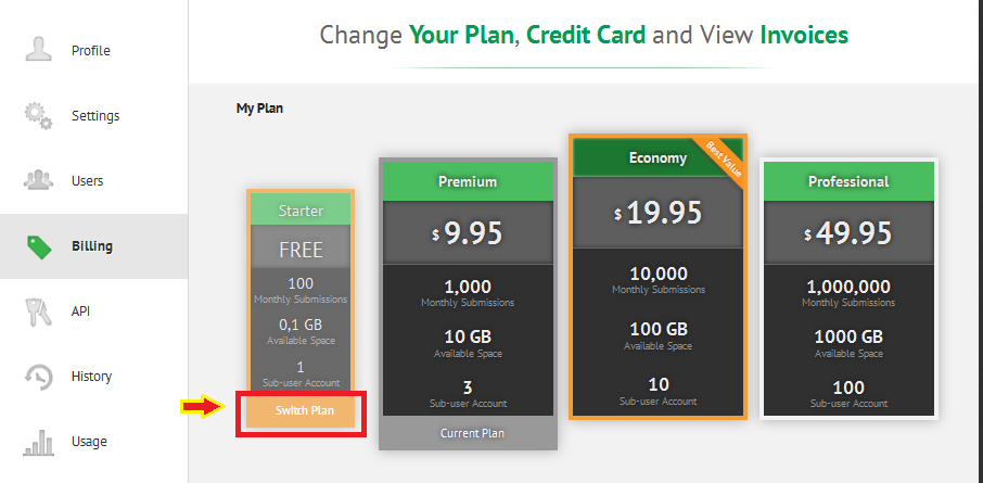 How i can switch my plan to free? Image 2 Screenshot 51