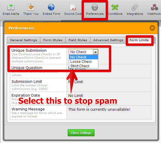 How can I make your forms more secure against spam? Image 1 Screenshot 20