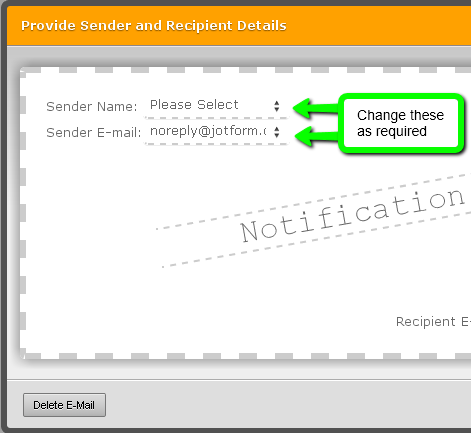 name email senders address business sender changes finish making after