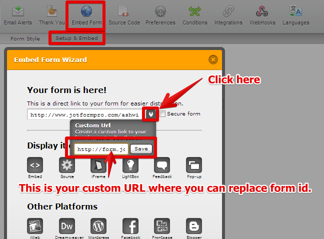 how can i personaliza the direct link to my form? Image 1 Screenshot 20