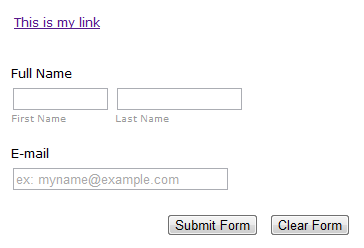 I would like to customise a hyperlink from my form to our own website Screenshot 94