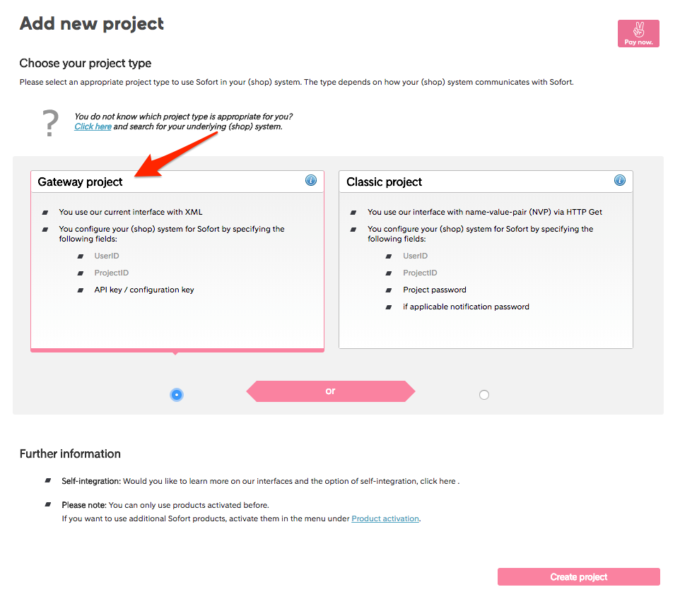 Choose Gateway Project