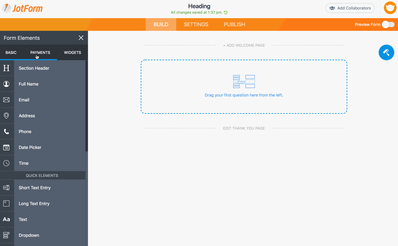 Add Sofort to JotForm