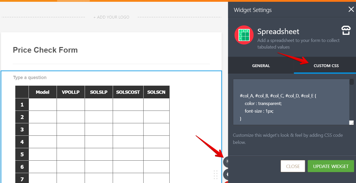 change headers in spreadsheet widget Image 1 Screenshot 20