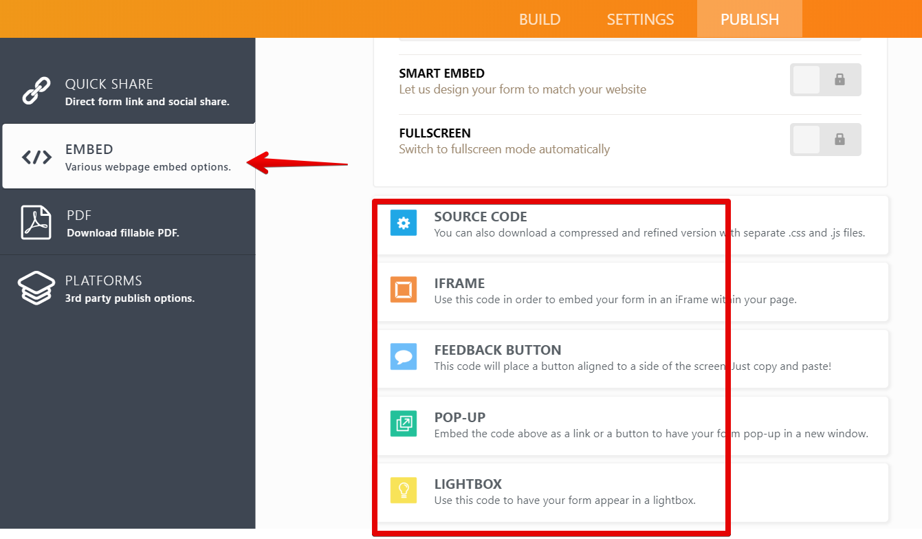 Is it possible to embed these forms as html code on a website?
