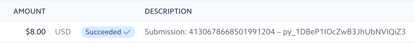 Stripe Payment Description