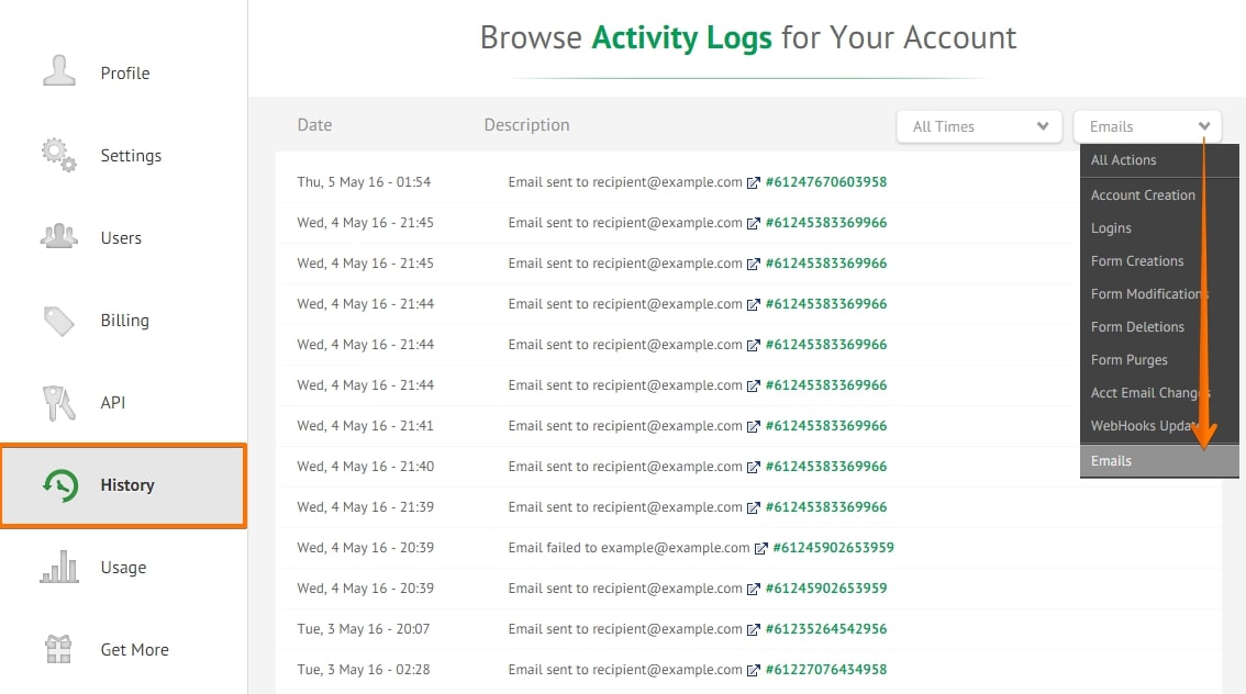 როგორ ვნახო ფორმის ყველა იმეილის ისტორია Image-2