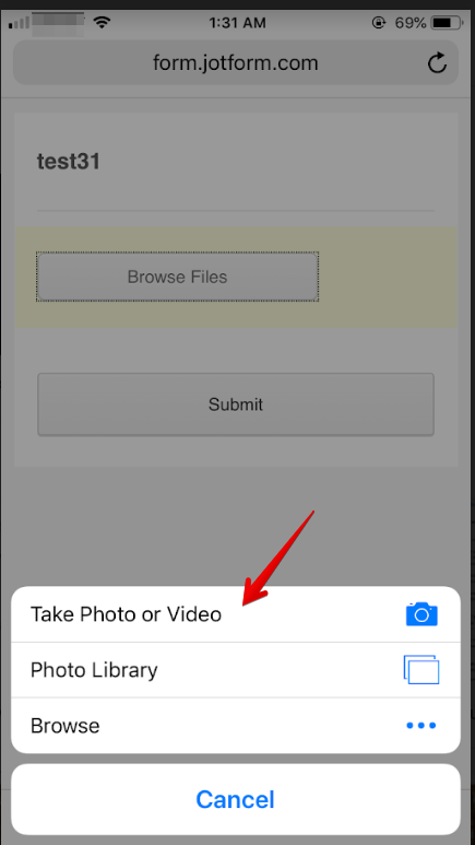 Is there a way to have a user take a video of themeselves? Image 1 Screenshot 30