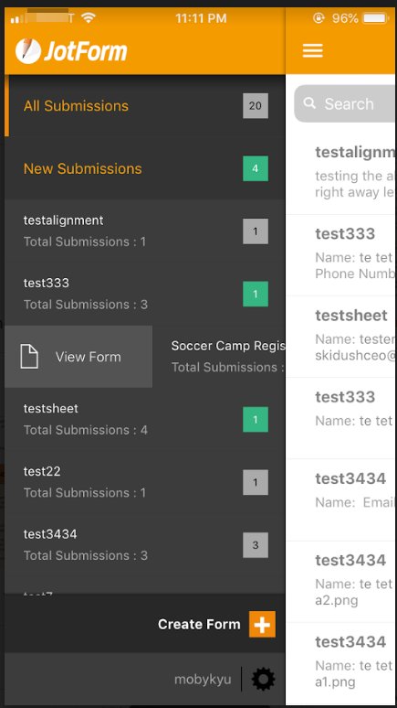JotForm IOS app create form Image 1 Screenshot 20