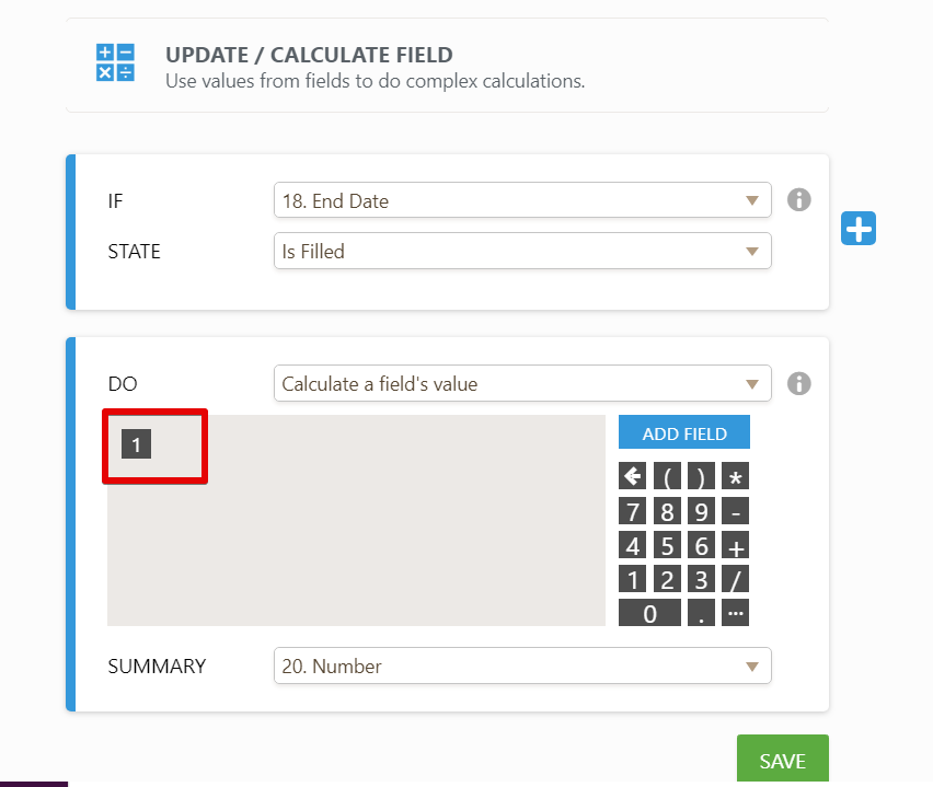 How to hide results in form calculation based on condition?