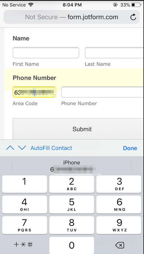 Safari AutoFill doesnt work on phone with area code Image 1 Screenshot 20