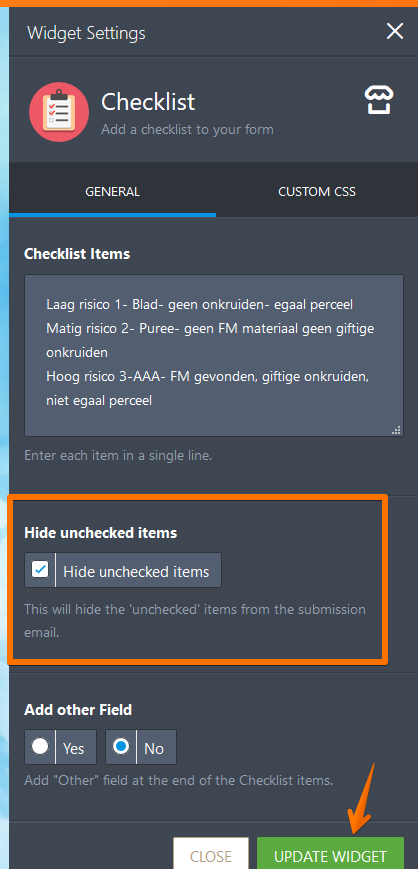 show only selected option in the checklist widget Image 1 Screenshot 20
