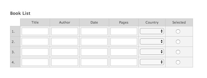 Input table with different input types in each column/row Screenshot 90