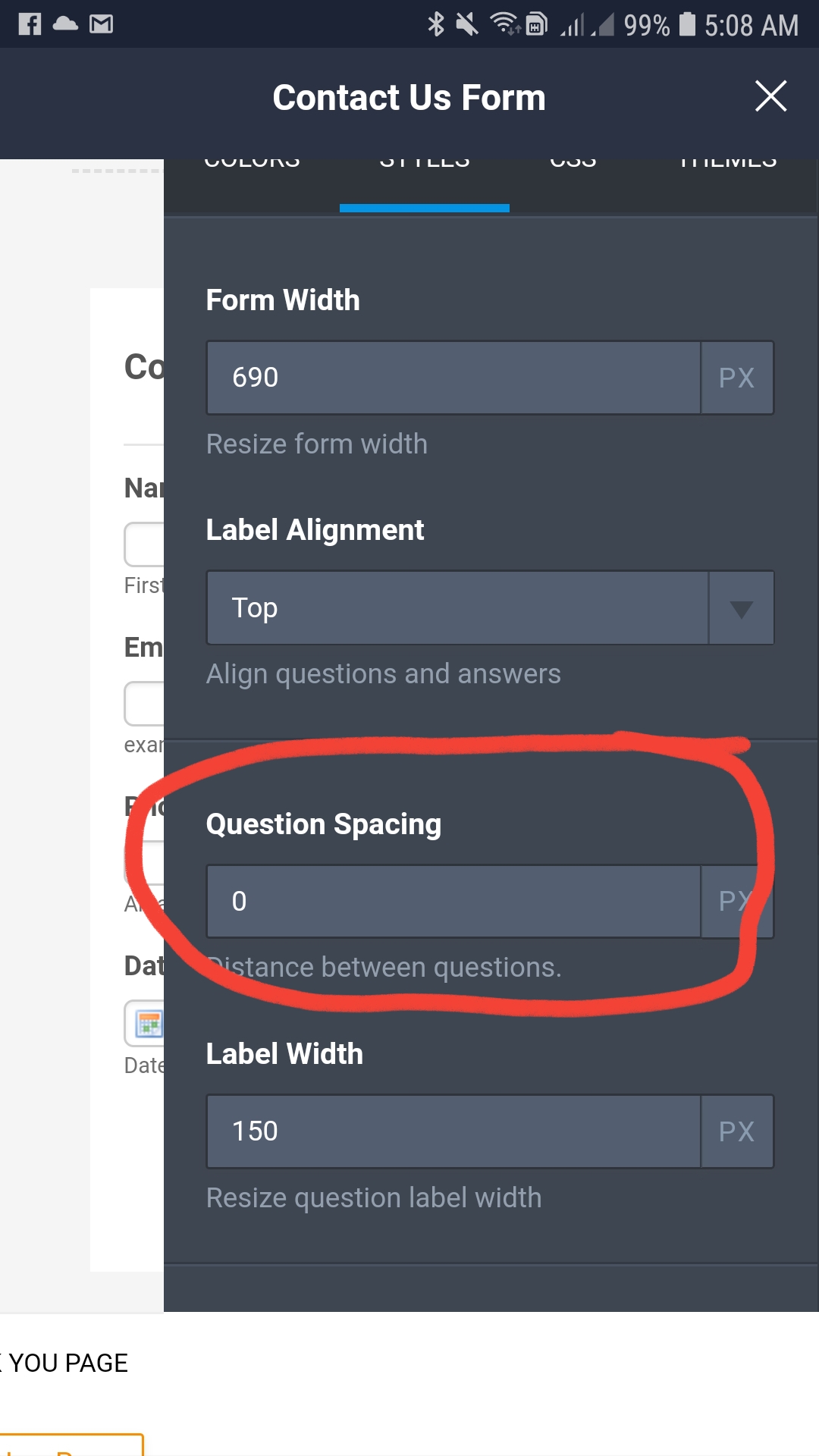 Can the white space between questions be reduced? Image 1 Screenshot 20