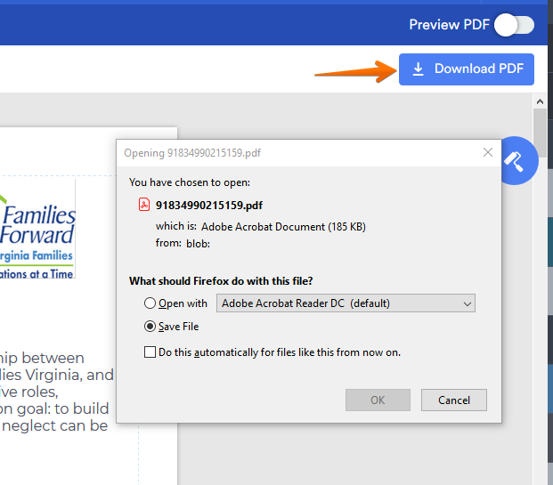 Can t Download Fillable PDF