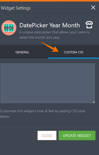 CSS code for DatePicker year Month widget Image 1 Screenshot 20