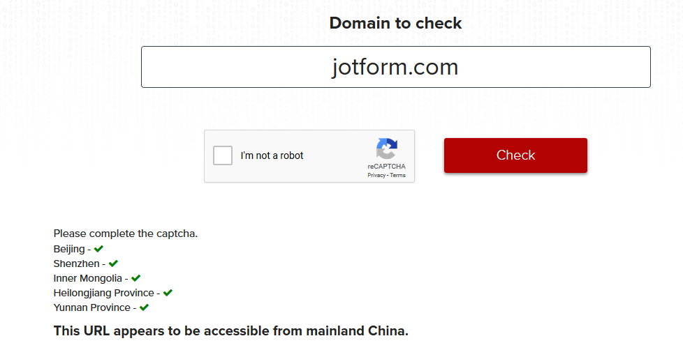 Hi does Jotform works in china ?  Image 1 Screenshot 20
