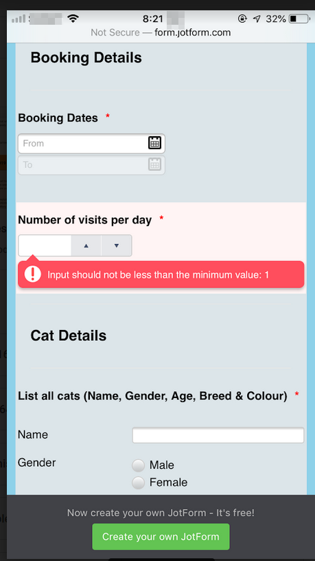 Can the number of visits question and booking date boxes be a bit smaller? Image 2 Screenshot 41