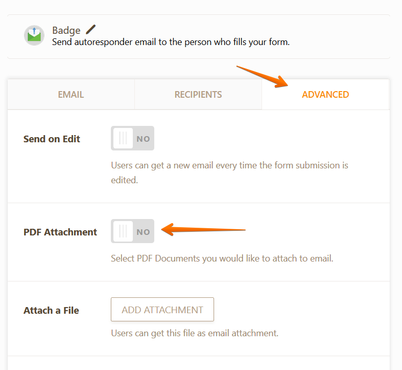 Enable PDF attachments in autoresponder emails Image 1 Screenshot 20