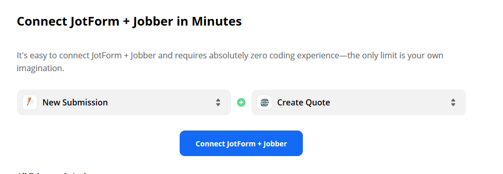 Is it possible to connect JotForm to Jobber?  Image 1 Screenshot 20