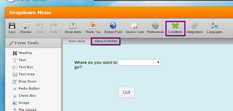 Is it possible to create a drop down menu with URL in jotform? Image 1 Screenshot 40