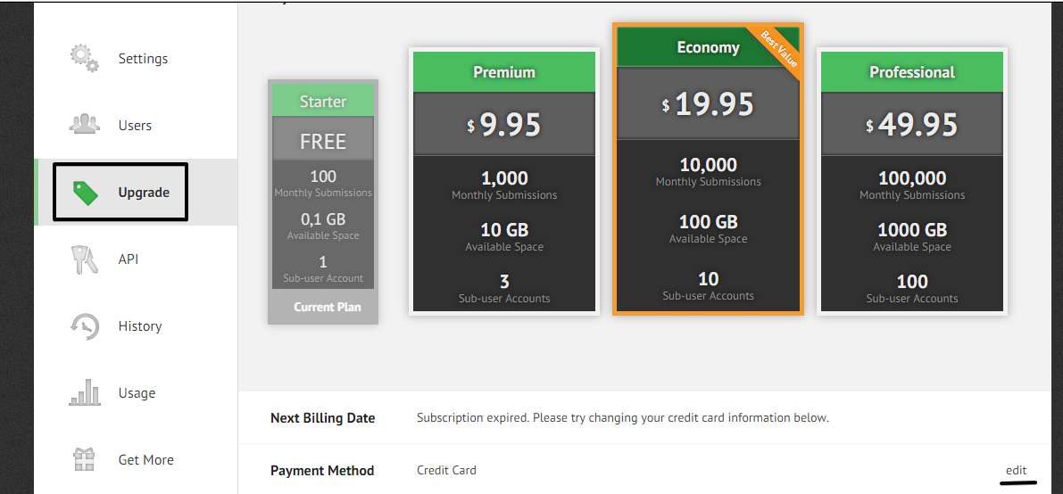 Problem   Credit card information change, upgrade Image 2 Screenshot 51