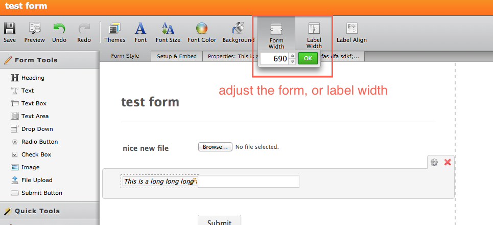 How I reduce the horizzontal margin on a forms description? Image 1 Screenshot 30