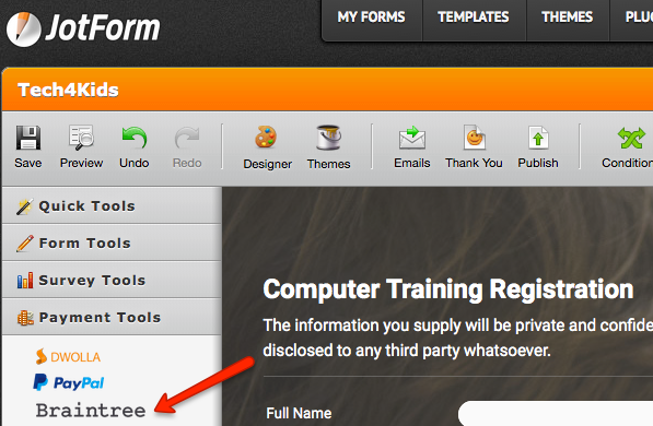 Braintree integration